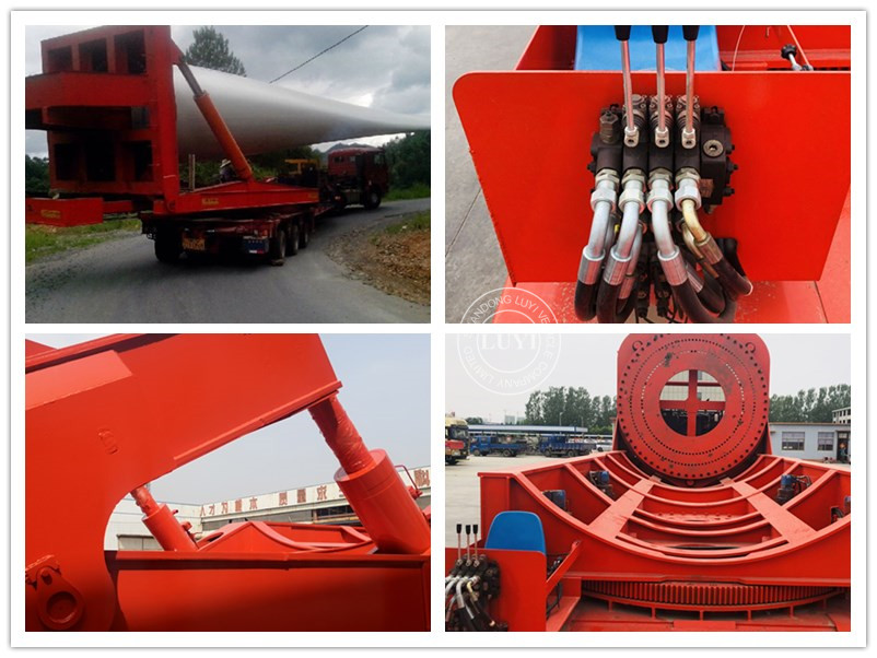 62m wind mill turbine blade power equipment transport carrier retractable extendable flatbed semi trailer 8