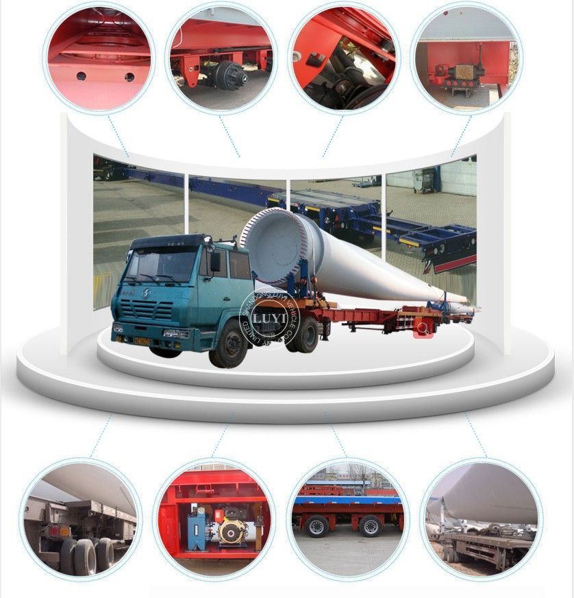 extendable telescopic trailer windmill tower wind turbine blade flatbed trailer low bed semi trailer 8